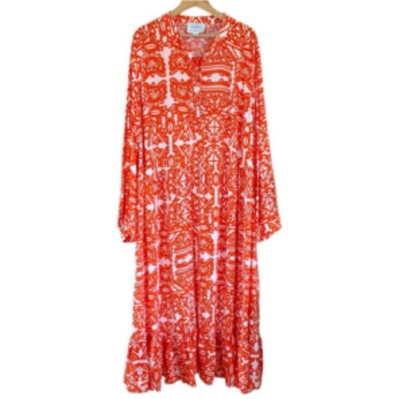 Anthropologie x Mare Mare Lynda Maxi Dress MEDIUM PETITE Tiered Boho Cottage - Picture 2 of 11